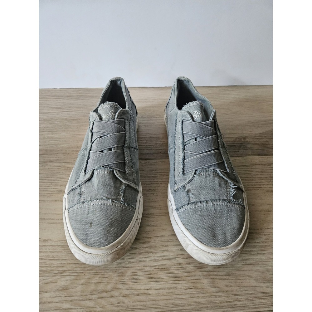 Blowfish Malibu Gray Laceless Canvas Shoes Fits Sz 9 Frayed Edge Marley Sneaker